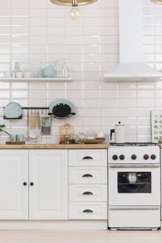 wall mounted dish rack Scandinavian modern kitchen